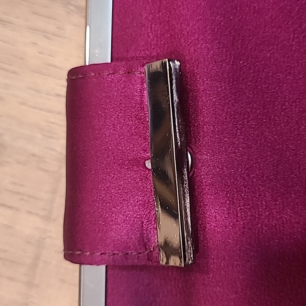 Vtg Y2K Jacob Purple Satin Frame Bag Adjustable Strap Clutch Handbag NWOT 💜 - Picture 3 of 7